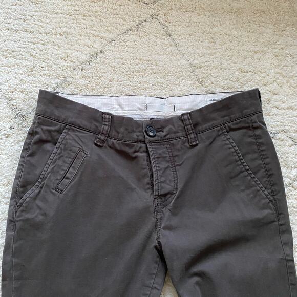 AllSaints Brown Filter Chino Mid-Rise Cotton Slim Stretch Pants Size 4 - Picture 7 of 10